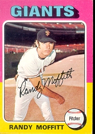 1975 Topps Mini Baseball Cards      132     Randy Moffitt